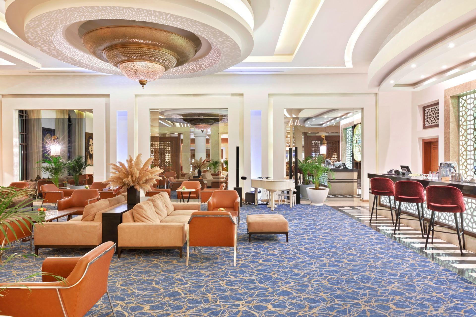 Lobby bar at Pickalbatros Savoy Le Grand Hotel in Marrakech