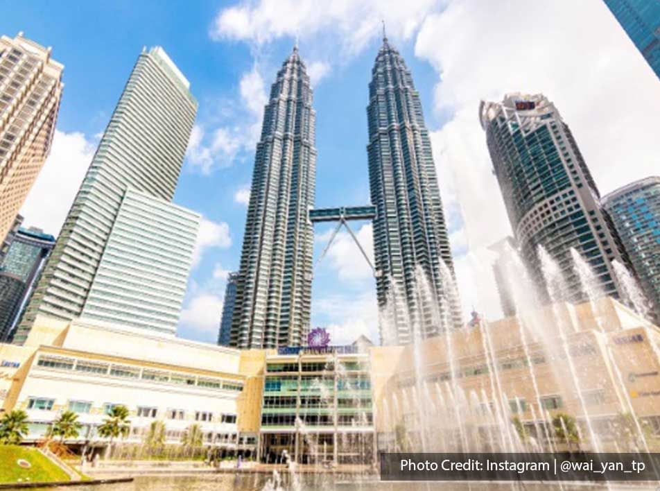 Water fountains by Petronas Twin Towers, an engaging focal point near Imperial Lexis Kuala Lumpur