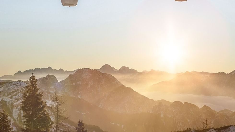 Ski Lifts captured at sunrise near Falkensteiner Hotel