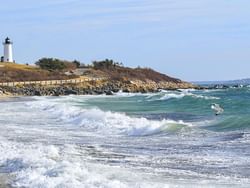 Landscape view of Nobska Lighthouse near Falmouth Tides