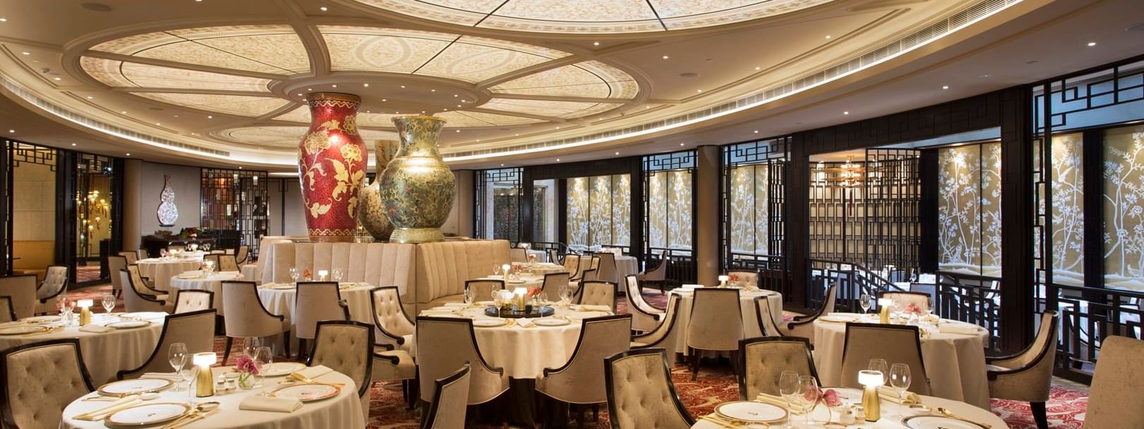Dining tables setup in Silks Restaurant at Crown Hotel Perth