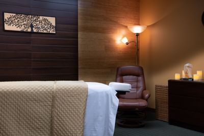 Interior of a massage room at NCED Hotel and Conference Center
