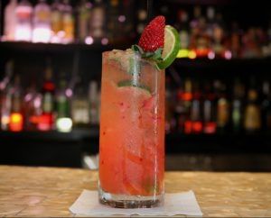 Close-up of a Cocktail served at The Somerset on Grace Bay