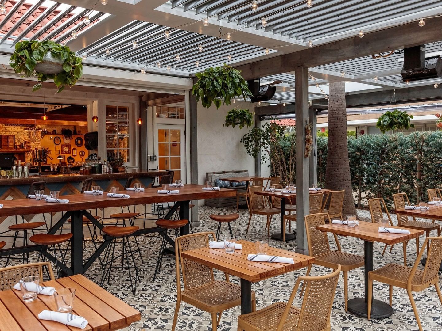 Dining area of Santa Barbara restaurant at Leta Hotel