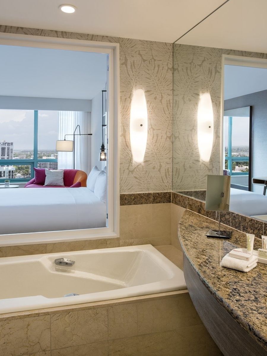 Intracoastal view full bathroom with a tub, The Diplomat Resort