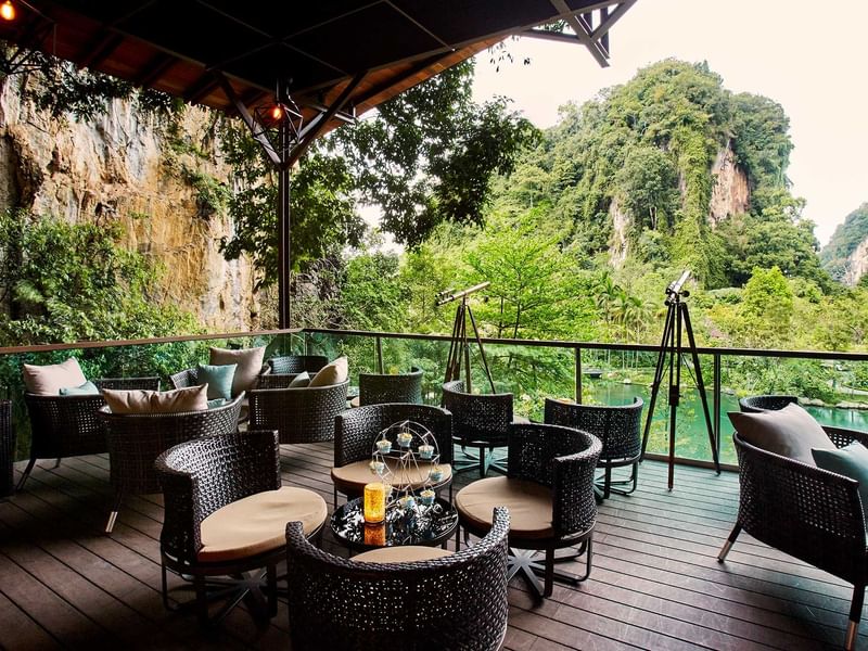 Dining & lounge area view a lake view at Sunway Hotels & Resorts