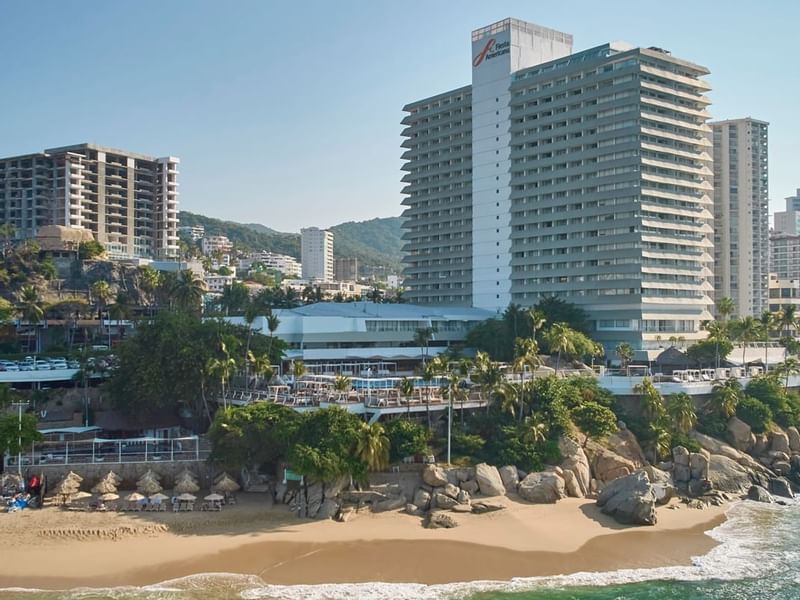 Exterior of the hotel from the beach at FA Hotels & Resorts