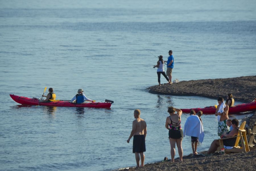 People by the beach near Lutsen Resort