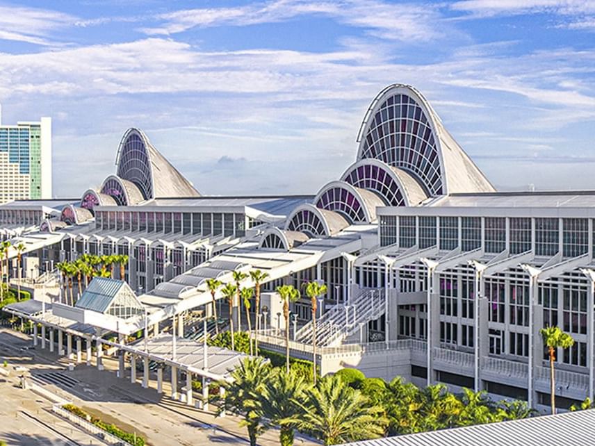 Aerial view of Orange County Convention Center near Lake Buena Vista Resort Village & Spa