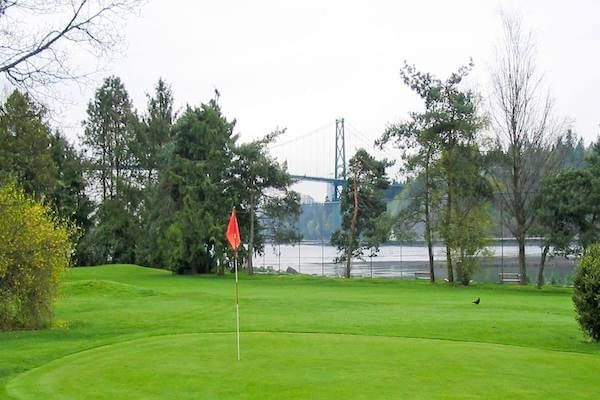 Stanley Park pitch and putt course with grey clouds