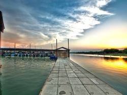 pier at marina with ocean views