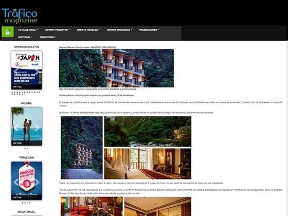 Article published on Traffic Magazine about Hotel Sumaq