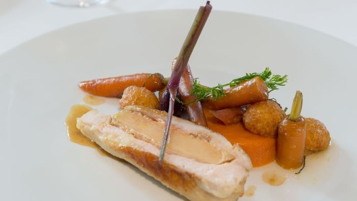 A dish served in a Restaurant at Hotel Bulles by Forgeron
