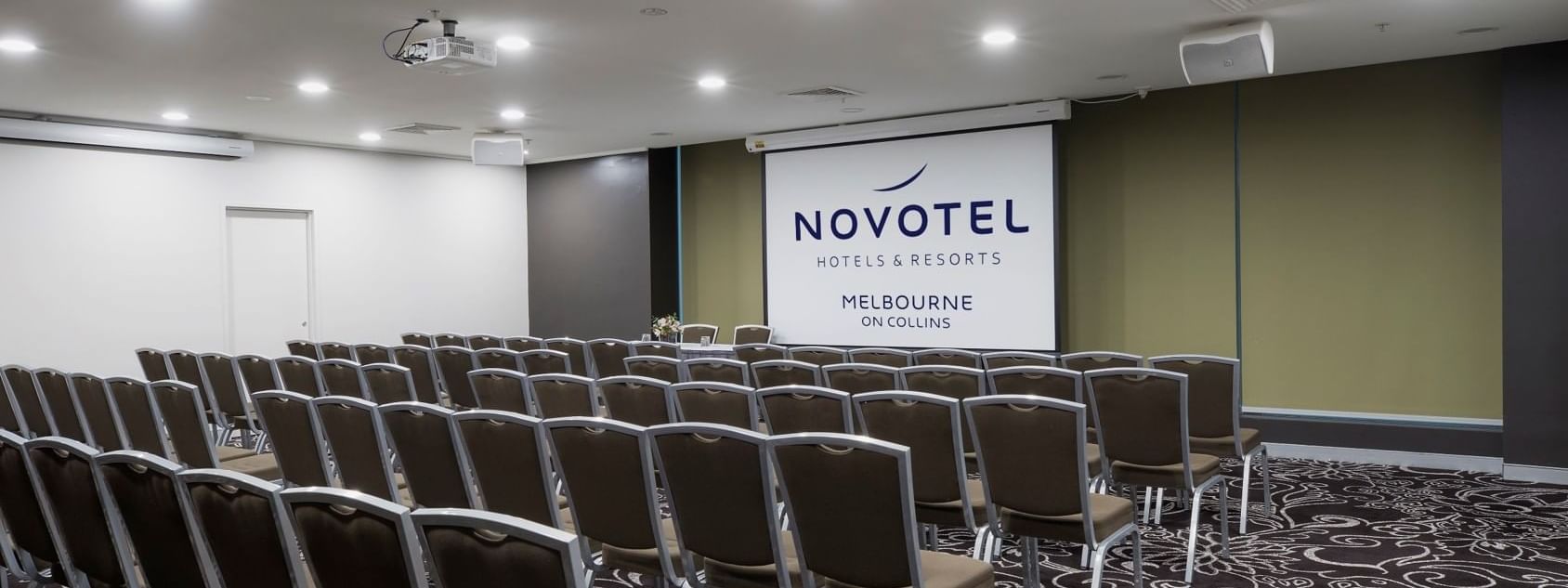 Chairs setup in Australian room 1 at Novotel Melbourne