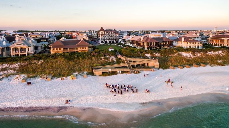 Gulf View Aerial of The Pearl Hotel and Rosemary Beach