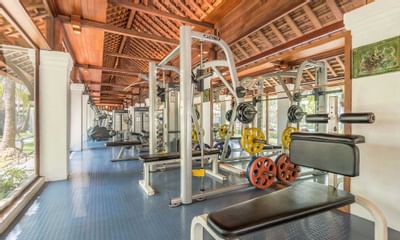 Interior of the Fitness centre at Chatrium Royal Lake Yangon
