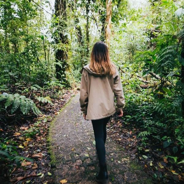 Woman walking in Monteverde Cloud Forest near Ficus Lodge