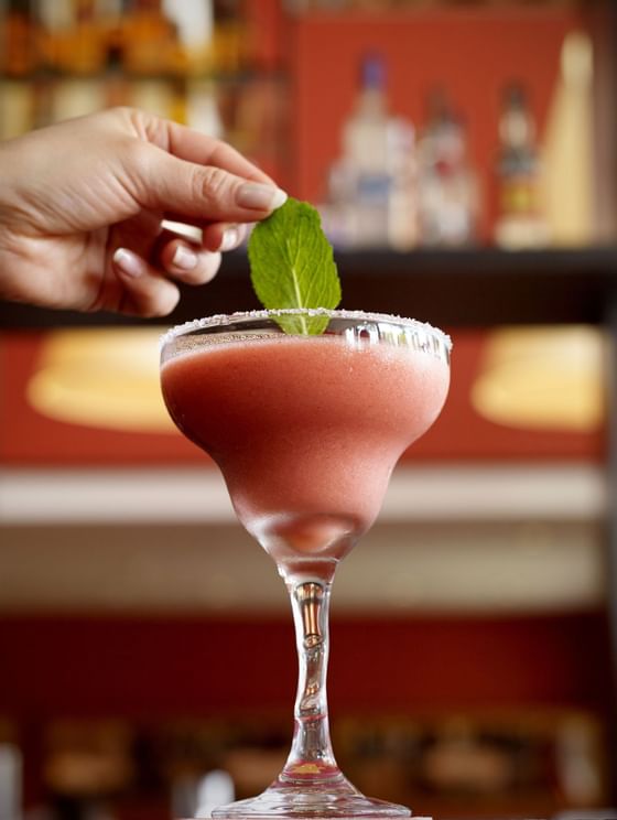 frozen alcoholic beverage with mint