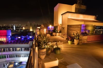 C-level Rooftop Terrace night view at Clevelander South Beach