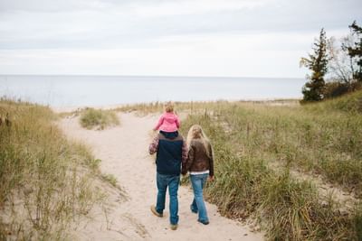 Family Walking on the Beach