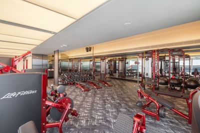 Dumbell rack, benches & gym equipment at the Fitness Centre at Eastin Grand Hotel Phayathai