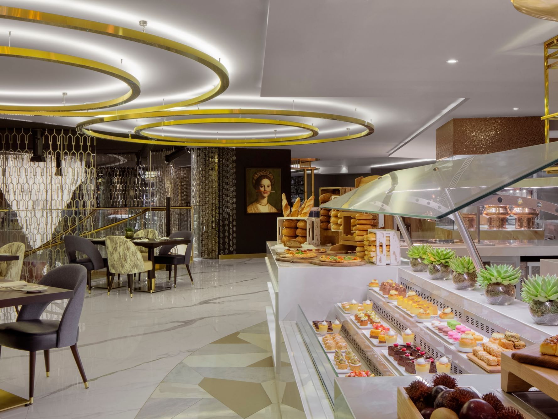 Buffet spread in The Stage Restaurant at Paramount Hotel Dubai