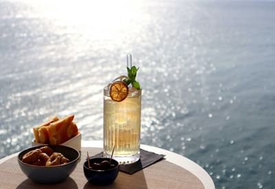 Served iced tea glass & snacks at Sublimis Boutique Hotel Camogli