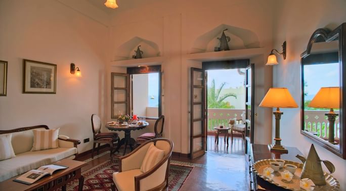 Livingroom area in a hotel room at Zanzibar Serena Hotel