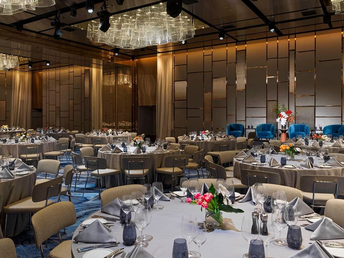 Banquet setup in Pearl Ballroom at Crown Towers Sydney