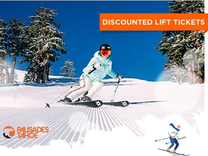 Discounted lift tickets palisades tahoe image of ski hill and skiers