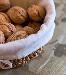 Close-up on a basket of nutmeg at The Originals Hotels