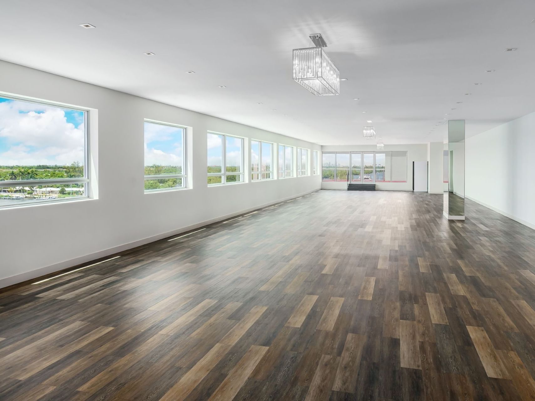 Empty Costa Ballroom with a wooden floor at Costa Beach Resort