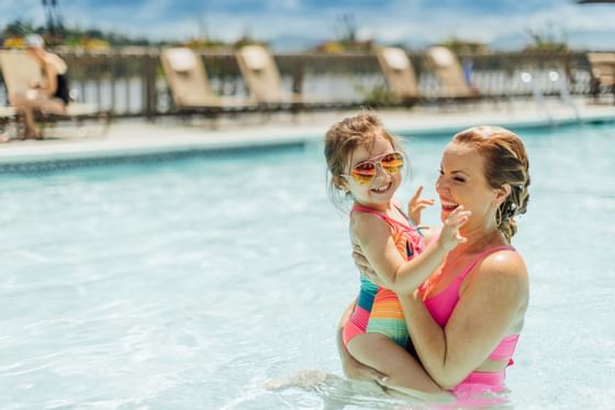 Mom and Daughter in the pool at High Peaks Resort