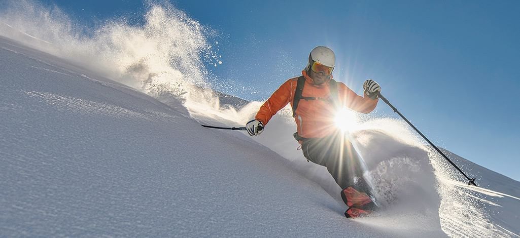 skier on a sunny day