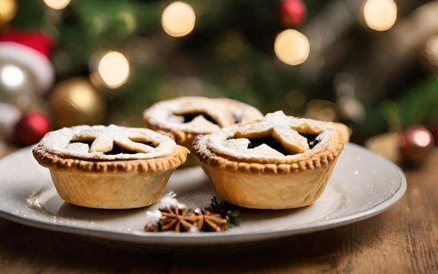 mince pies on a plate 