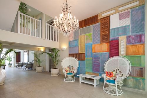 The lounge with the shutter wall at Sugar Bay Barbados