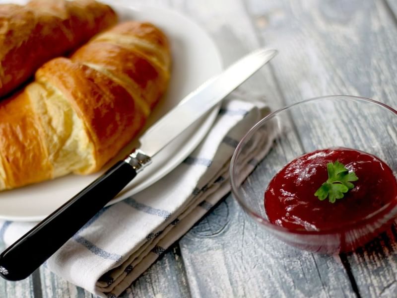 Croissant and jam