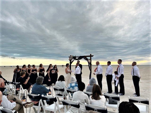 Wedding ceremony on the beach at Thunderbird Beach Resort