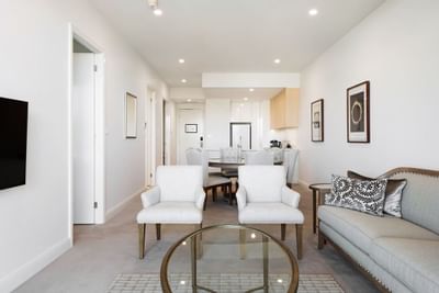 Living room in Two-Bedroom Deluxe Apartment at Knightsbridge