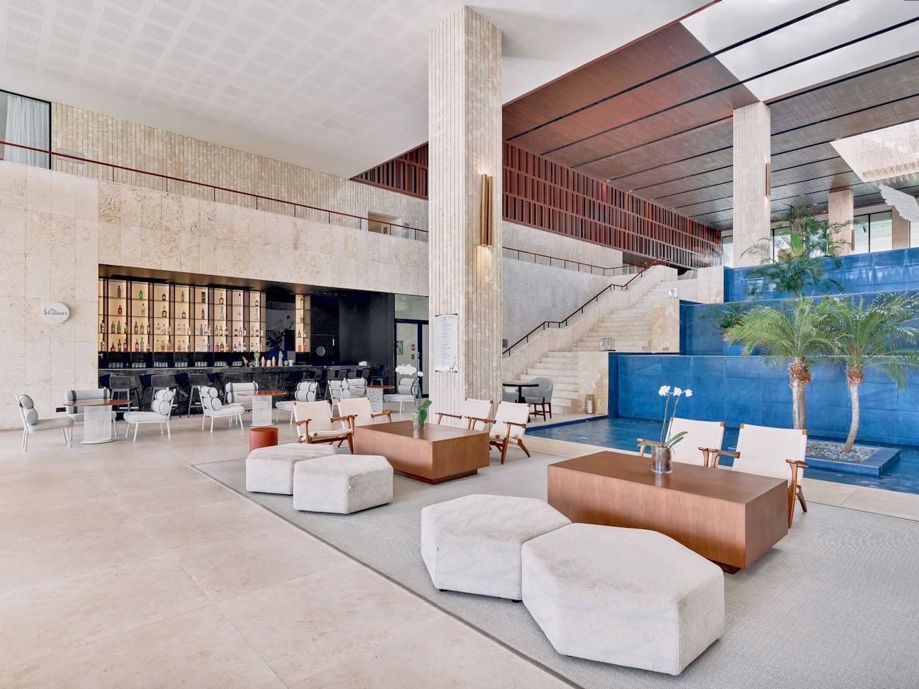 Lounge area by The Stainer lobby bar at Live Aqua Resorts and Residence Club