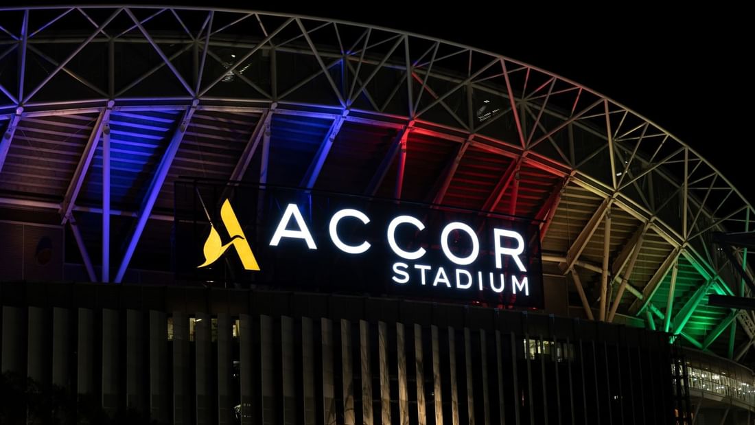 Exterior view of the Accor Stadium near Pullman Sydney Olympic Park