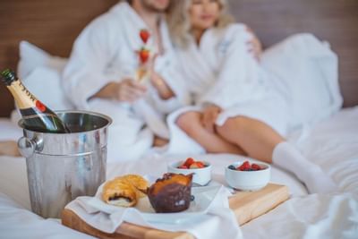 Pastries served for a couple in a room at Hotel Angeleno
