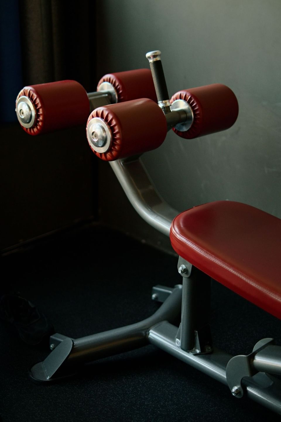 Close-up of Gym equipment  in the fitness room at Urban Hive
