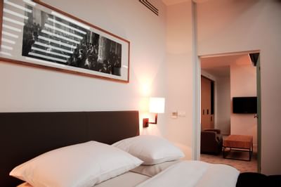 Closeup of Premium Suite room bed at The Granary La Suite Hotel