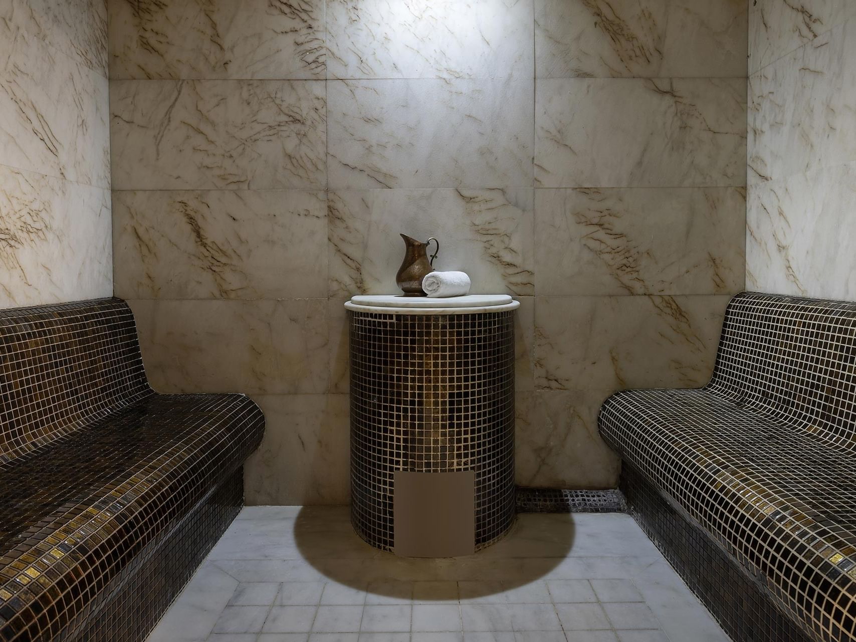 Steam room in the spa area of Titanic City Taksim.