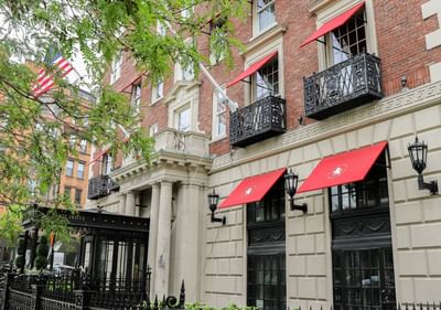 Front Exterior view & entrance of The Eliot Hotel