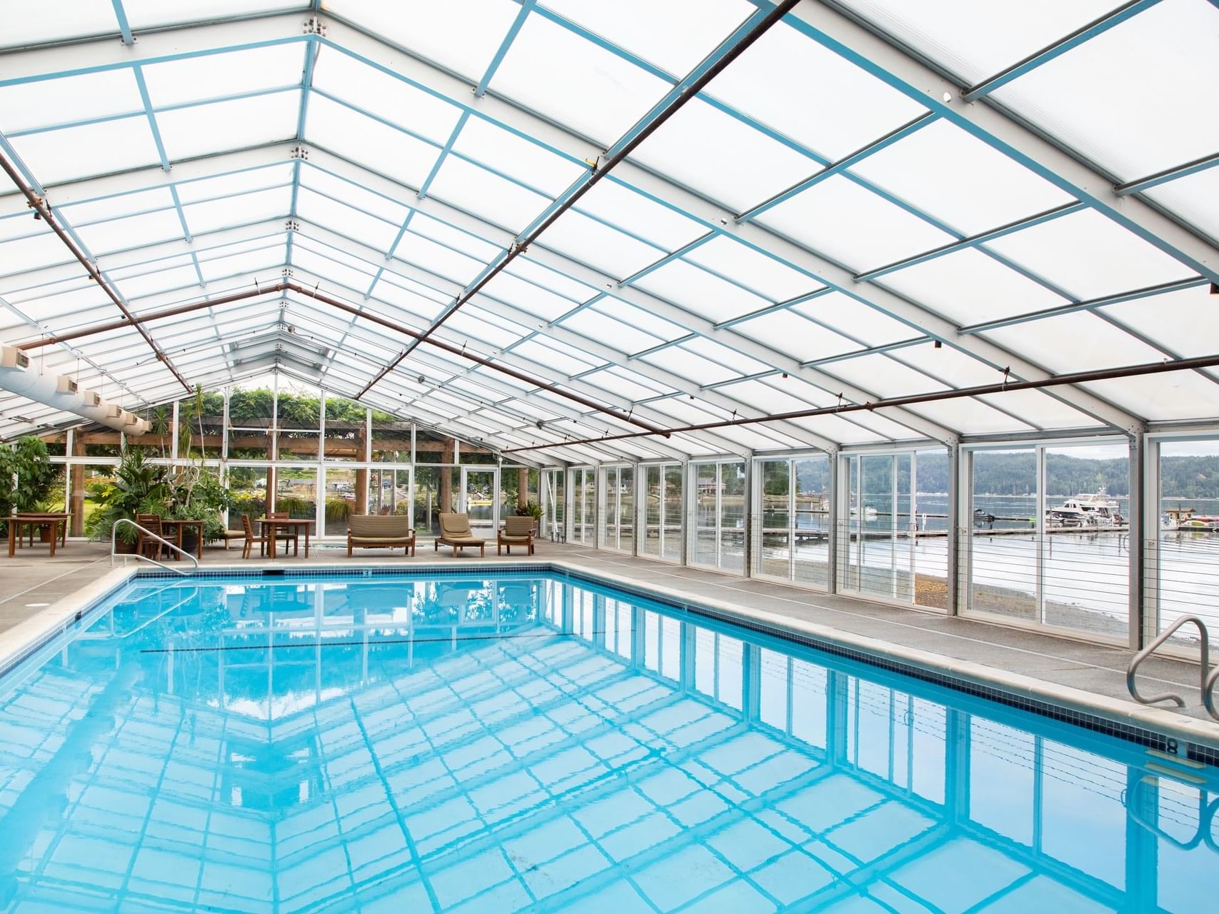 Indoor swimming pool area at Alderbrook Resort & Spa