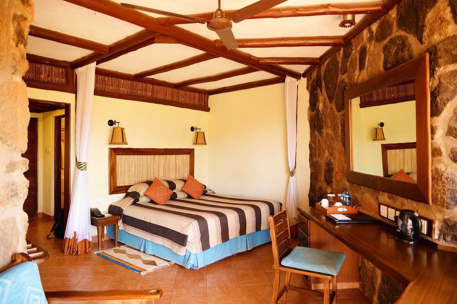 Interior of the triple room at Hotel Kilaguni Serena
