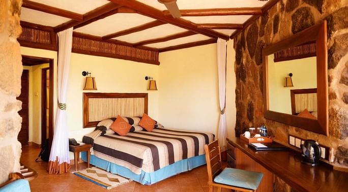 Interior of the triple room at Hotel Kilaguni Serena