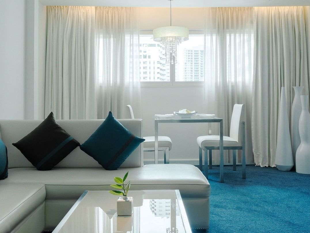 sofa set with dining table in Platinum Suite Dream Bangkok